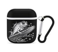 Mudskipper Is Surfing Case compatibile con AirPods 1/2 custodia protettiva rigida per donne e uomini