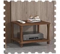 Mueble AV de madera de 2/3/4 niveles, soporte para componentes de audio, soporte para almacenamiento de medios para equipos de audio HiFi, mueble estéreo abierto (nogal negro, 2 niveles, 42 cm de al