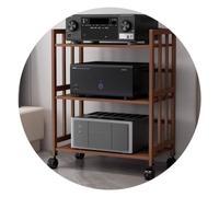 Mueble de audio HIFI de 3/4/5 niveles, estante de bambú para equipos de audio y vídeo con ruedas (marrón, 50 * 38 * 88 cm (3 niveles))