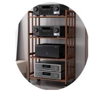 Mueble de audio HIFI de 3/4/5 niveles, estante de bambú para equipos de audio y vídeo con ruedas (marrón, 80 * 38 * 123 cm (4 niveles))
