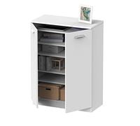 Muebles Pitarch | Armadio Ausiliario Scarpiera Multiuso basso, 2 Ripiani, Uffici Gallerie Cucine, 101 (altezza) x 74 (larghezza) x 36 cm (altezza x larghezza x profondità), Bianco, Collezione Tibet