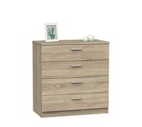 MUEBLES PITARCH | Comò 4 Cassetti Guide Metalliche, Comò per Camere, Rovere Cambrian, 78x74x40 cm (altezza x larghezza x profondità), Collezione Tibet