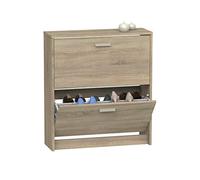 Muebles Pitarch | Scarpiera Ingresso Mobile ausiliario stretto 2 porte per ingresso Rovere Cambrian, 12 paia di scarpe, 82x74x25cm, Collezione Tibet