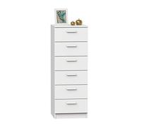 Muebles Pitarch | Sinfoniere Comò 6 Cassetti Guide Metalliche, Comò per Camere, Bianco, 110x40x40 cm (altezza x larghezza x profondità), Con Maniglia, Collezione Tibet