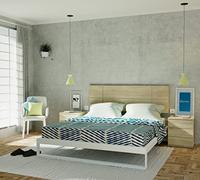 Muebles Pitarch | Testata Letto Matrimoniale 150 Moderna Geometrica, Rovere Cambrian, 50x160x3,2 cm, Camera Matrimoniale, modello Elsa