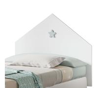 MUEBLES PITARCH | Testata Letto Singolo 90 con Stella, Bianco, 80x100x1,6 cm, modello Sweet