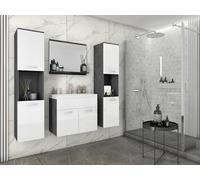 Muebles Slavic Mobile da bagno a parete con lavabo 60 cm specchio Post Matera bianco- mobile da bagno