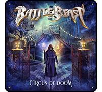 Muecddoa Battle Beast (Circus Of Doom) Poster con copertina dell'album | Insegne metalliche musicali retrò | Vintage Funny Man Cave Decor Targa in latta per regalo casa bar cucina pub cartelli