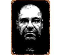 Muecddoa Poster classico del film El Chapo Public Enemies Wall Art Decor Tin Sign - 20,3 x 30,5 cm