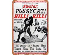 Muecddoa Poster classico del film Faster, Pussycat! Kill! Kill! (1965), decorazione artistica da parete in metallo, 20,3 x 30,5 cm