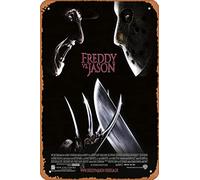 Muecddoa Poster classico del film Freddy vs. Jason (2003) decorazione artistica da parete in latta - 20,3 x 30,5 cm