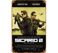 Muecddoa Poster classico del film Sicario: Giorno del Soldado (2018) Wall Art Decor Targa in latta - 20,3 x 30,5 cm