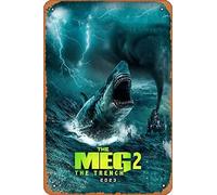 Muecddoa Poster classico del film The Meg 2: The Trench (2023) Wall Art Decor Targa in latta - 20,3 x 30,5 cm