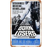 Muecddoa Poster del film classico in metallo The Born Losers (1967) Wall Art Decor Targa in latta - 20,3 x 30,5 cm