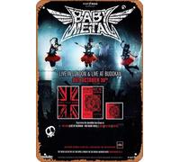 Muecddoa Poster musicale retrò in latta BABYMETAL Live In London & Live at Budokan poster per film, casa, bar, pub, garage, decorazione da parete, idea regalo, arte 20,3 x 30,5 cm, targa in metallo