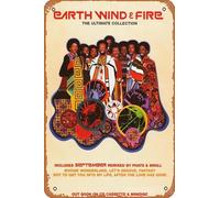 Muecddoa Poster musicale retrò in latta con scritta "Earth Wind & Fire" The Ultimate Collection, poster stampa per film, casa, bar, pub, garage, decorazione da parete, idea regalo, arte 20,3 x 30,5 cm