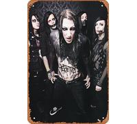 Muecddoa Poster musicale retrò in latta con scritta "MOTIONLESS IN WHITE Graveyard shift", per film, casa, bar, pub, garage, decorazione da parete, idea regalo, 20 x 30 cm, targa in metallo vintage