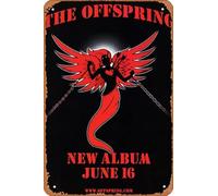 Muecddoa Poster musicale retrò in latta con scritta "The Offspring Rise and Fall,Rage and Grace", poster per film, casa, bar, pub, garage, decorazione da parete, 20,3 x 30,5 cm, targa in metallo