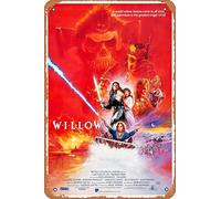 Muecddoa Poster musicale retrò in latta con stampa del film Willow, classico anni '80, poster vintage per film, casa, bar, pub, garage, decorazione da parete, 20 x 30 cm, targa in metallo vintage