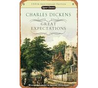 Muecddoa Poster musicale retrò in latta Great Expectations di Charles Dickens - Poster con copertina del libro stampa per film, casa, bar, pub, garage, decorazione da parete, 20 x 30 cm, targa in