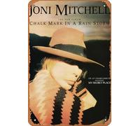 Muecddoa Poster musicale retrò in latta Joni Mitchell Chalk Mark In A Rain Storm, poster stampa per film, casa, bar, pub, garage, decorazione da parete, 20 x 30 cm, targa in metallo vintage