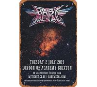 Muecddoa Poster musicale retrò in metallo BABYMETAL Galaxy UK 2019 Tour poster stampa per film, casa, bar, pub, garage, decorazione da parete, idea regalo, arte 20 x 30 cm, targa in metallo vintage.