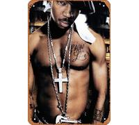 Muecddoa Poster musicale retrò in metallo con scritta "JA RULE Pain Is Love", stampa per film, casa, bar, pub, garage, decorazione da parete, 20,3 x 30,5 cm, stile vintage