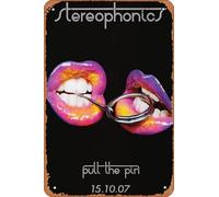Muecddoa Poster musicale retrò in metallo con scritta "STEREOPHONICS Pull The PIn", poster per casa, bar, pub, garage, decorazione da parete, idea regalo, 20 x 30 cm, targa in metallo vintage.