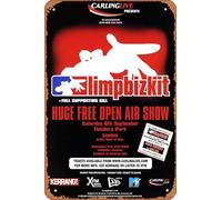 Muecddoa Poster musicale retrò LIMP BIZKIT Londra Finsbury Park 2003 poster per film, casa, bar, pub, garage, decorazione da parete, idea regalo, arte 20,3 x 30,5 cm, targa in metallo vintage.
