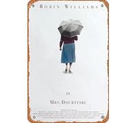Muecddoa Poster musicale retrò Mrs Doubtfire Movie Poster - Poster classico vintage anni '90 per film, casa, bar, pub, garage, decorazione da parete, idea regalo, arte 20 x 30 cm, targa in metallo