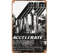 Muecddoa R.E.M. Accelerate Poster in latta con stampa musicale retrò, per casa, bar, pub, garage, decorazione da parete, idea regalo, 20 x 30 cm, targa in metallo vintage