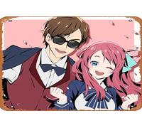 Muecddoa Targa in metallo con personaggi dei fumetti classici, Kotaro Tatsumi, Sakura Minamoto, divertente decorazione da parete per casa, cancello, giardino, bar, ristoranti, musica, bar, uffici