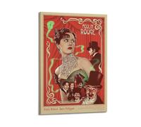 muegrbgs Poster decorativo da parete con Moulin Rouge, decorazione artistica da parete in stile vintage, per soggiorno, camera da letto, elegante poster estetico, 30 x 45 cm, con cornice