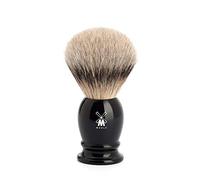 Mühle Classic - Pennello da barba, punta argentata, in resina pregiata, colore: Nero