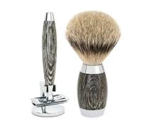 MÜHLE EDITION ANCIENT Oak & Silver - Rasoio da 3 pezzi, colore: argento