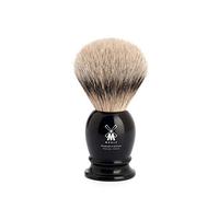 MÜHLE Pennello da barba CLASSIC S, setole di tasso con punta argentata e manico in resina preziosa, nero