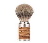 MÜHLE - Pennello da barba, serie Rocca, punta argentata, corteccia di betulla in acciaio inox