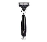 MÜHLE Rasoio bagnato - Serie Vivo - compatibile con lame Gillette - resina pregiata nera