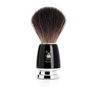 Mühle Shaving Pennello da barba Rytmo, fibra nera, corpo in resina preziosa nera