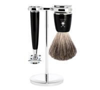 MÜHLE RYTMO Set da barba con rasoio di sicurezza in resina pregiata (3 pezzi)