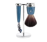 MÜHLE RYTMO - Set di 3 rasoi a 5 lame, in fibra nera, di lusso, perfetto per l'uso quotidiano, da barbiere di qualità, da barbiere