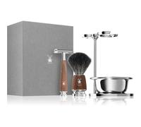 Set Rasatura Mühle Pennello Rasatura Fibra Tasso Grigio, Rasoio Classico & Ciotola Rytmo