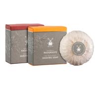 MÜHLE Sapone da barba Duo - Sapone da barba per tutti i tipi di pelle, delicato, fruttato, vegano, 2 x 65 g, olivello spinoso e legno di sandalo