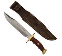 Muela Coltello da caccia MoVa in acciaio inossidabile BW-22 con manico in corallo da 22 cm per caccia, pesca, sopravvivenza e bushcraft + portabottiglie regalo