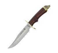 MUELA lama da 160 mm, pakkawood in palissandro, guardia in ottone e pomello a forma di testa di cing