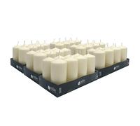 Müller Candele a Colonna Cilindriche, Set di 48 Candele Colore Avorio, dim. 120 x 57 mm, Lunga Durata di 32 Ore, Cera Antigoccia, Inodore, Qualità RAL