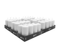 Müller Candele a Colonna Cilindriche, Set di 48 Candele Colore Bianco, dim. 120 x 57 mm, Lunga Durata di 32 Ore, Cera Antigoccia, Inodore, Qualità RAL