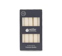 Müller Kerzen - 10 Candele Lunghe Avorio - Diametro 2 cm x 17,5 cm di Altezza - Durata 6 Ore - Inodore, Non gocciolano e senza Fumo - Candela decorativa da Tavolo - Certificato RAL