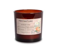Müller Kerzen PRO NATURE Candele Profumate in Vetro Marrone con Stoppino in Legno - Cera Bianca e Oli di Colza Naturali all'Arancia & Camomilla - Durata Fino a 40 Ore - 100% Vetro Riciclato
