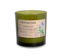 Müller Kerzen PRO NATURE Candele Profumate in Vetro Verde con Stoppino in Legno - Cera Bianca e Oli di Colza Naturali alla Lavanda & Rosmarino - Durata Fino a 40 Ore - 100% Vetro Riciclato
